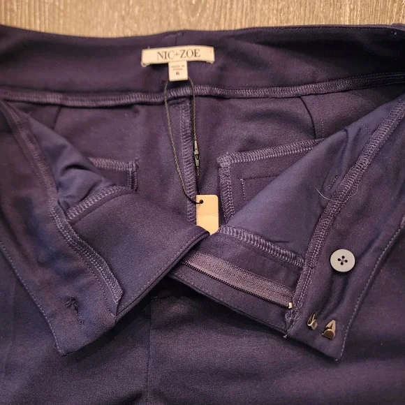 NWT Nic+Zoe Wonderstretch‎ Straight Leg Pant Dark Indigo Navy Size 6 Career $128 - Picture 10 of 15